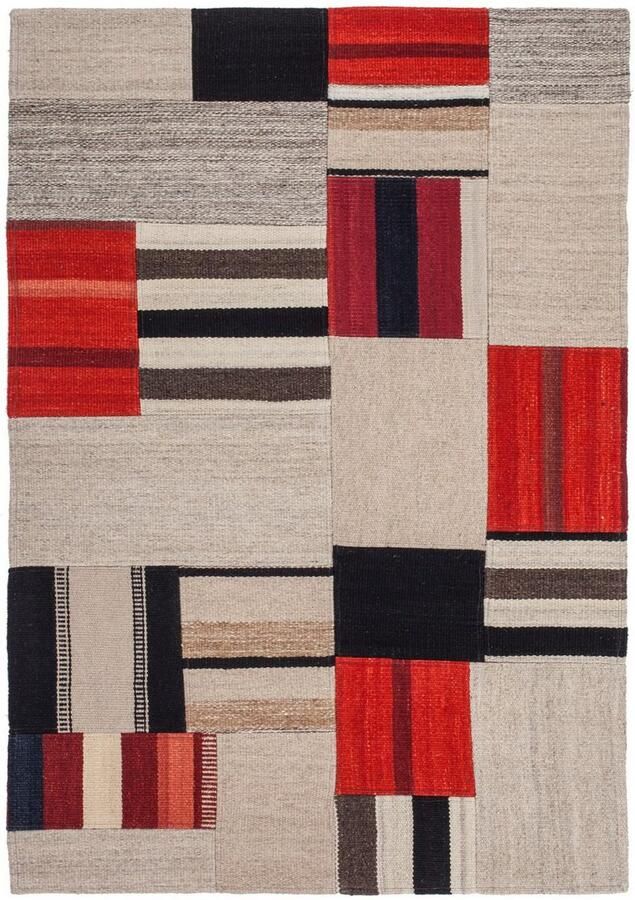 Kayoom Vloerkleed Radical 240 Handgeweven jacquard-kilim hoogwaardige materiaalcombinatie