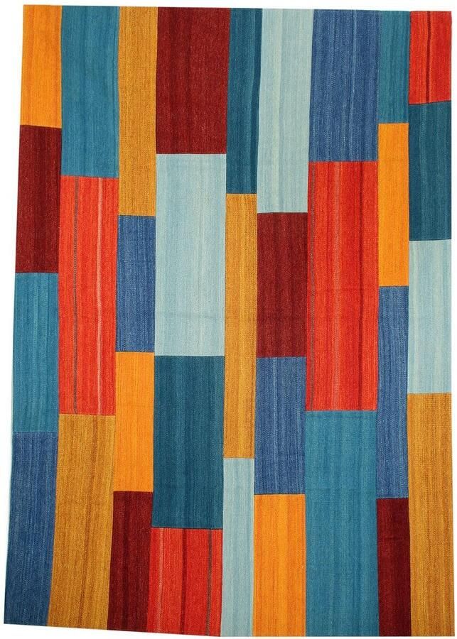 Kayoom Vloerkleed Radical 335 Handgeweven jacquard kilim hoogwaardige materiaalcombinatie.
