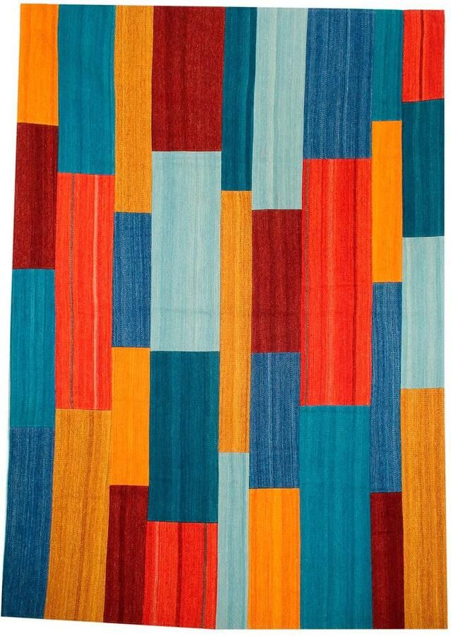 Kayoom Vloerkleed Radical 335 Handgeweven jacquard kilim hoogwaardige materiaalcombinatie.