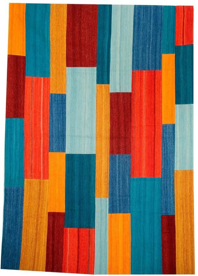Kayoom Vloerkleed Radical 335 Handgeweven jacquard kilim hoogwaardige materiaalcombinatie.