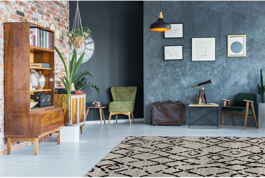 Kayoom Vloerkleed River 110 Jacquard retro- en vintage-ontwerp katoen achterkant