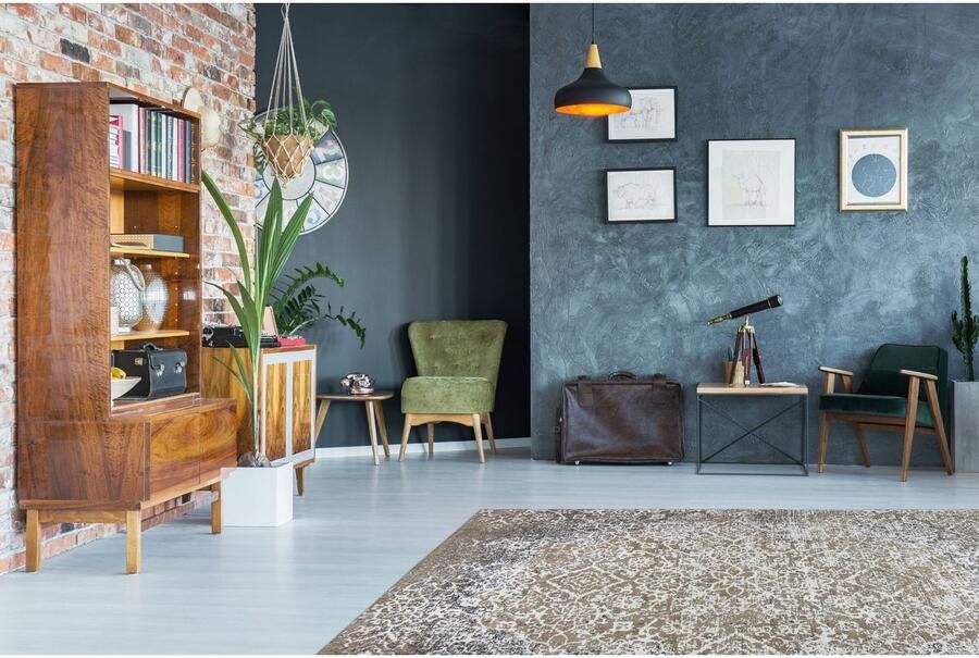 Kayoom Vloerkleed River 160 Jacquard retro- en vintage-ontwerp katoen achterkant