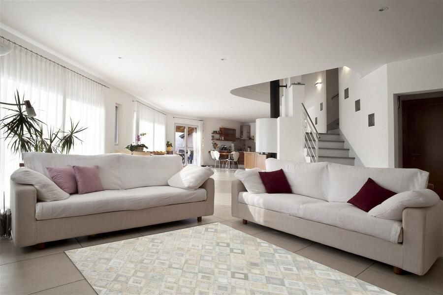 Kayoom Vloerkleed Spark 110 100% leer metallic effecten handgenaaid uniek
