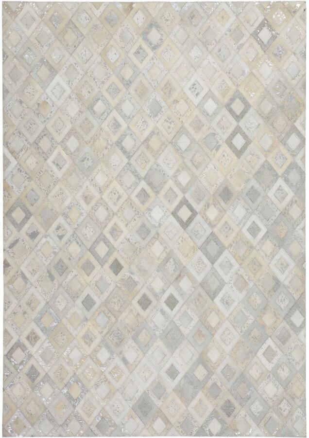 Kayoom Vloerkleed Spark 110 100% leer metallic effecten handgenaaid uniek