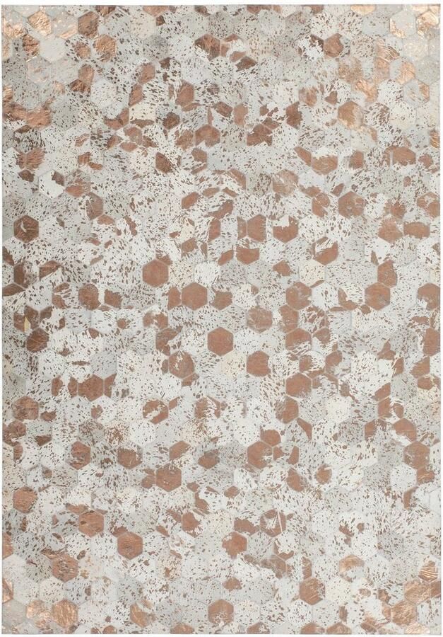 Kayoom Vloerkleed Spark 210 100% leer uniek pluisvrij geschikt voor allergieën & vloerverwarming