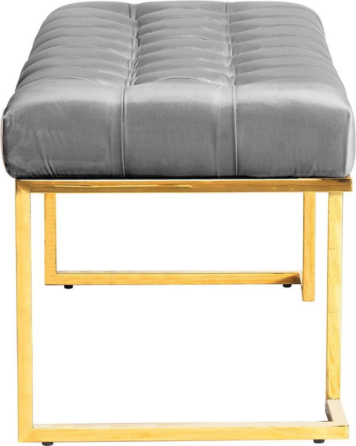 Kayoom Zitbank Rare 225 elegante uitstraling door goudkleurige frame fluwelen zacht gestikt met decoratieve knopen gezellig chique kussen (1 stuk)