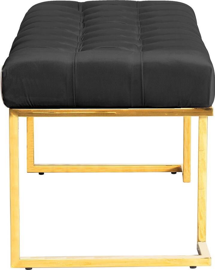 Kayoom Zitbank Rarity 225 elegante uitstraling door goudkleurige frame hoekig fluweelzacht doorgestikt met sierknopen edelstalen frame (1 stuk)