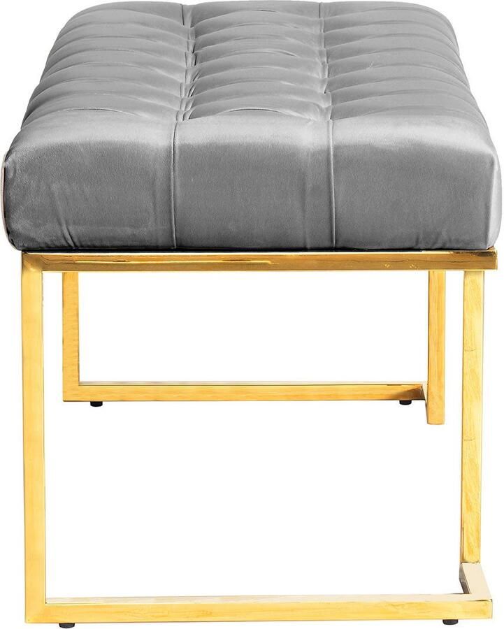 Kayoom Zitbank Rarity 225 elegante uitstraling door goudkleurige frame hoekig fluweelzacht doorgestikt met sierknopen edelstalen frame (1 stuk)