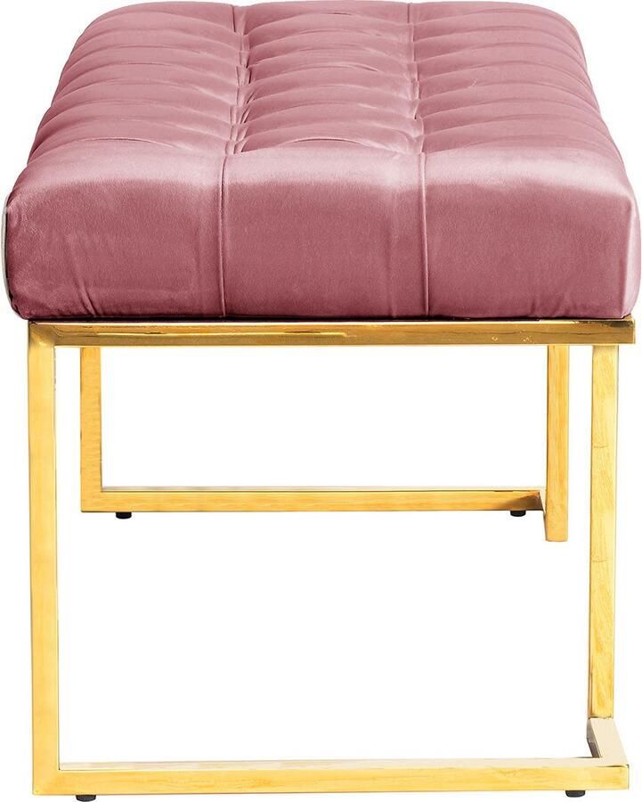 Kayoom Zitbank Rarity 225 elegante uitstraling door goudkleurige frame hoekig fluweelzacht doorgestikt met sierknopen edelstalen frame (1 stuk)