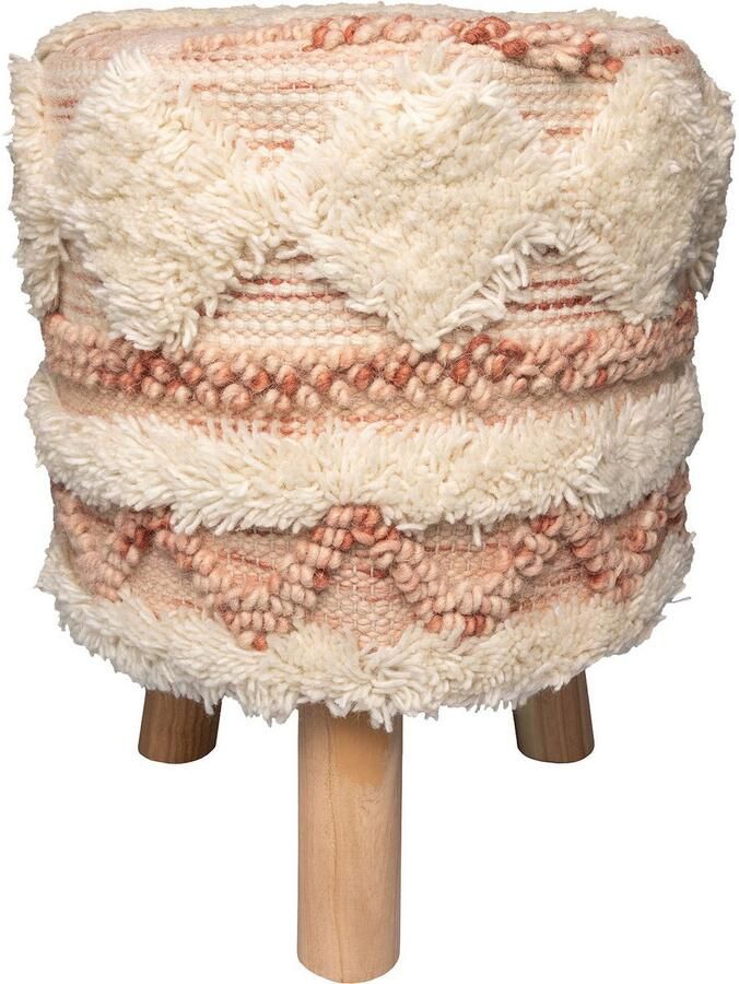 Kayoom Zithocker Kruk Bohist 225 karakteristieke structuren met franjes en kwasten (1 stuk)