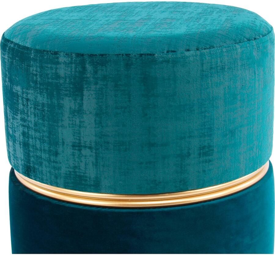 Kayoom Zithocker Kruk Cleopatra 625 zittingkruk in twee kleuren design tweekleurig decoratief onderhoudsvriendelijk edel accent door metalen ring (1 stuk)