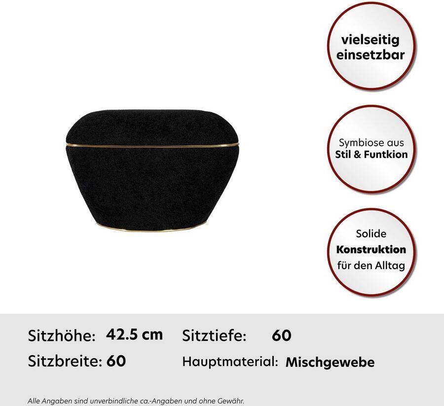 Kayoom Zithocker Kruk Contessa 125 veelzijdig inzetbare allrounder elegante vorm (1 stuk)