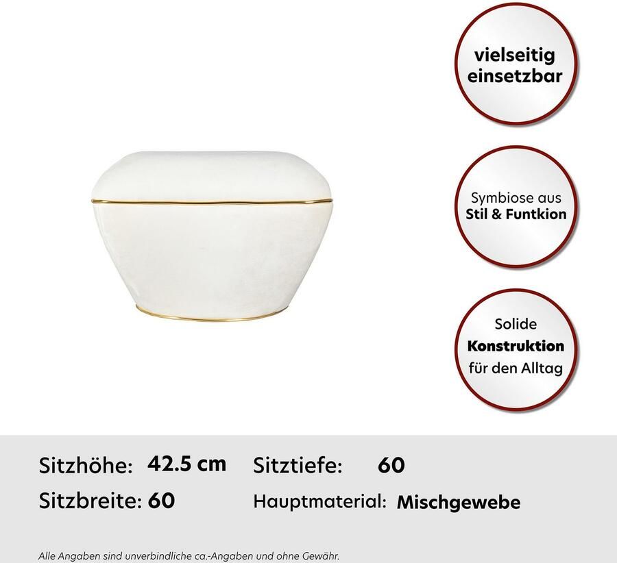 Kayoom Zithocker Kruk Contessa 125 veelzijdig inzetbare allrounder elegante vorm (1 stuk)