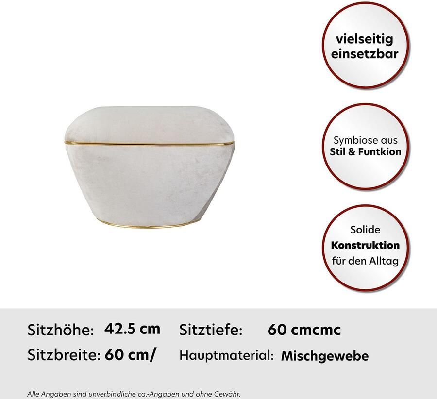 Kayoom Zithocker Kruk Contessa 125 veelzijdig inzetbare allrounder elegante vorm (1 stuk)