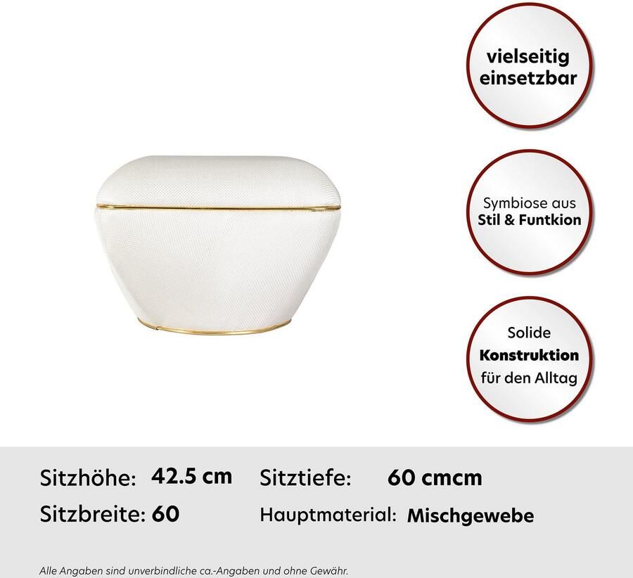 Kayoom Zithocker Kruk Contessa 125 veelzijdig inzetbare allrounder elegante vorm (1 stuk)