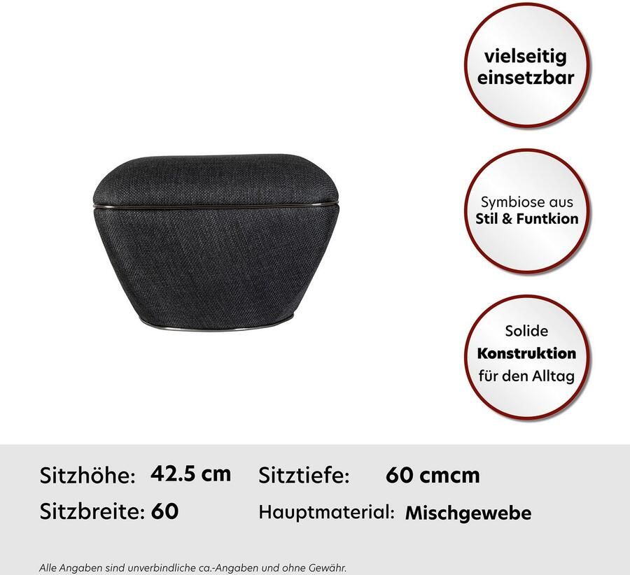 Kayoom Zithocker Kruk Contessa 125 veelzijdig inzetbare allrounder elegante vorm (1 stuk)