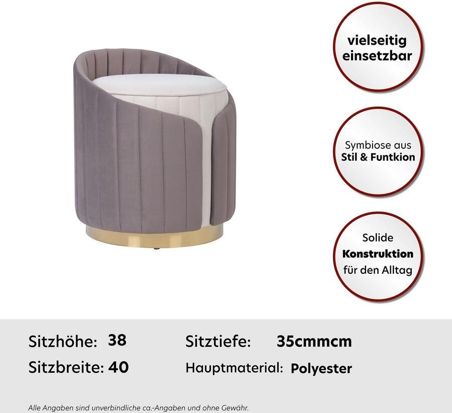 Kayoom Zithocker Kruk Corin 145 modern ontwerp comfortabel met rugsteun (1 stuk)