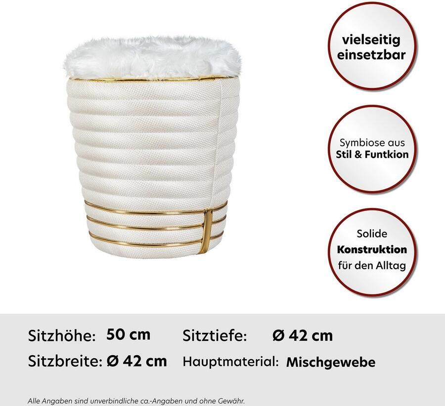 Kayoom Zithocker Kruk Doric trendy look esthetische kleurstelling mooie stiksels comfortabel hoogwaardig onderhoudsvriendelijk hoogwaardige materialen (1 stuk)