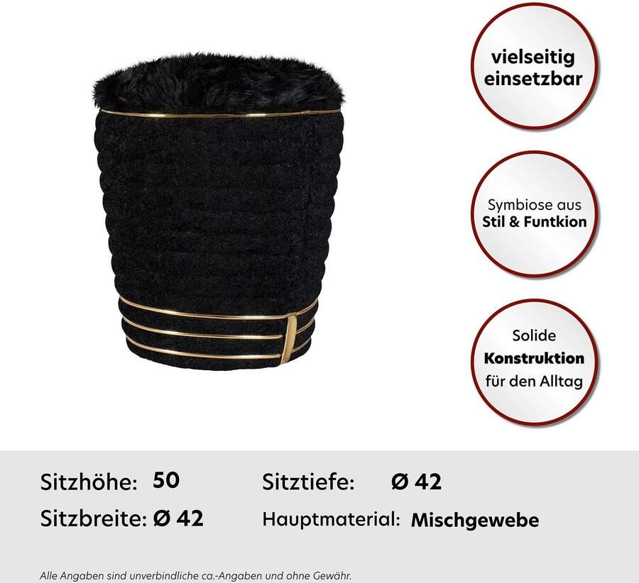Kayoom Zithocker Kruk Doric trendy look esthetische kleurstelling mooie stiksels comfortabel hoogwaardig onderhoudsvriendelijk hoogwaardige materialen (1 stuk)
