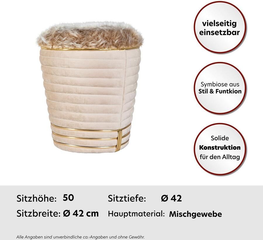 Kayoom Zithocker Kruk Doric trendy look esthetische kleurstelling mooie stiksels comfortabel hoogwaardig onderhoudsvriendelijk hoogwaardige materialen (1 stuk)