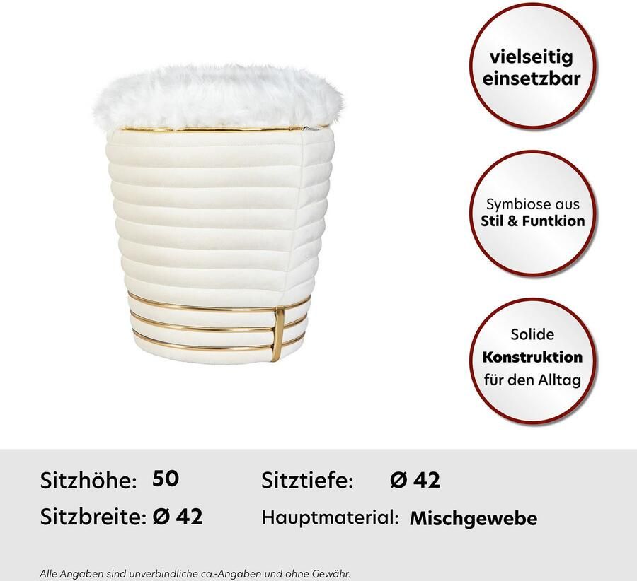 Kayoom Zithocker Kruk Doric trendy look esthetische kleurstelling mooie stiksels comfortabel hoogwaardig onderhoudsvriendelijk hoogwaardige materialen (1 stuk)