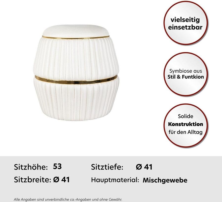 Kayoom Zithocker Kruk Doric trendy look esthetische kleurstelling mooie stiksels comfortabel hoogwaardig onderhoudsvriendelijk in veel ruimtes thuis (1 stuk)