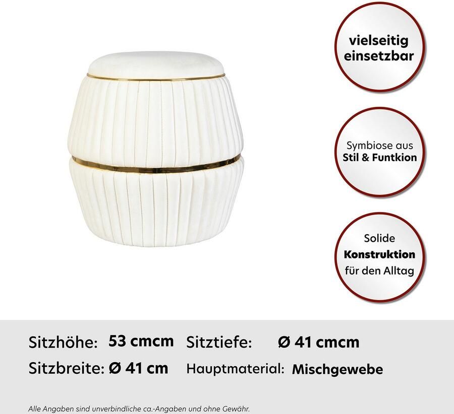 Kayoom Zithocker Kruk Doric trendy look esthetische kleurstelling mooie stiksels comfortabel hoogwaardig onderhoudsvriendelijk in veel ruimtes thuis (1 stuk)