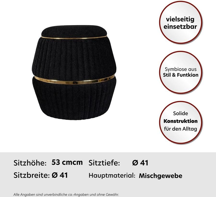 Kayoom Zithocker Kruk Doric trendy look esthetische kleurstelling mooie stiksels comfortabel hoogwaardig onderhoudsvriendelijk in veel ruimtes thuis (1 stuk)