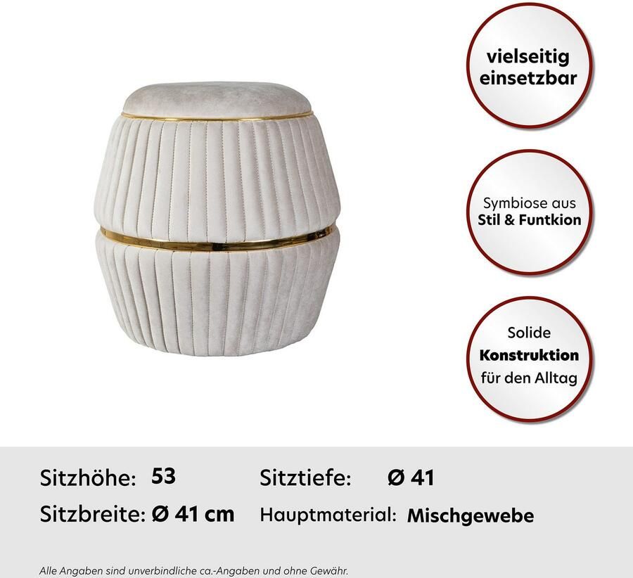 Kayoom Zithocker Kruk Doric trendy look esthetische kleurstelling mooie stiksels comfortabel hoogwaardig onderhoudsvriendelijk in veel ruimtes thuis (1 stuk)