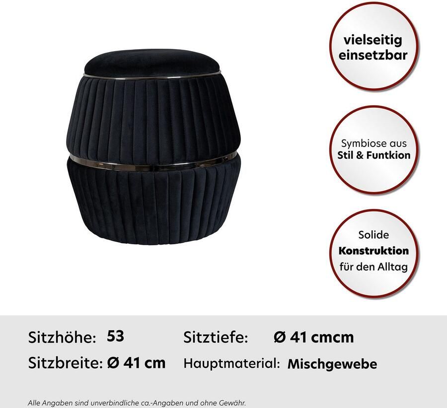 Kayoom Zithocker Kruk Doric trendy look esthetische kleurstelling mooie stiksels comfortabel hoogwaardig onderhoudsvriendelijk in veel ruimtes thuis (1 stuk)