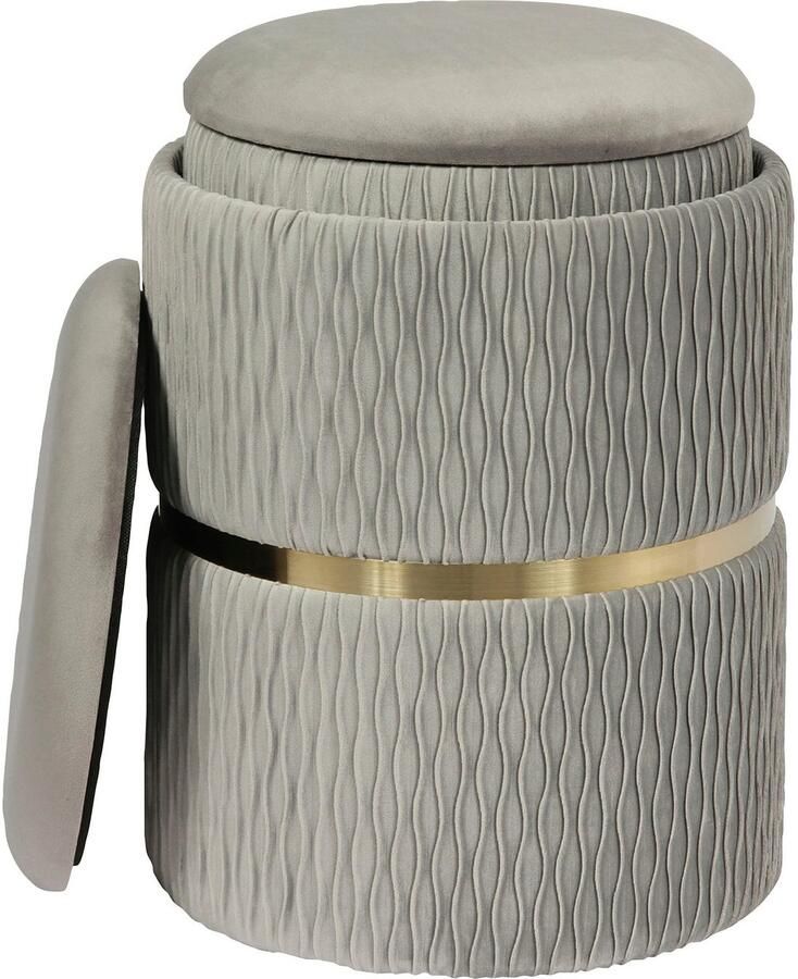 Kayoom Zithocker Kruk Milas 2-delige set praktische en verborgen opbergruimte stapelbaar met opbergruimte roestvrijstalen basis kleurrijk en subtiel (set 2 stuks)