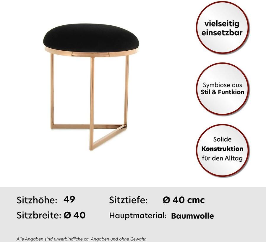 Kayoom Zithocker Kruk Wynona 325 in stijlvol ontwerp met driehoekige basisvorm (1 stuk)