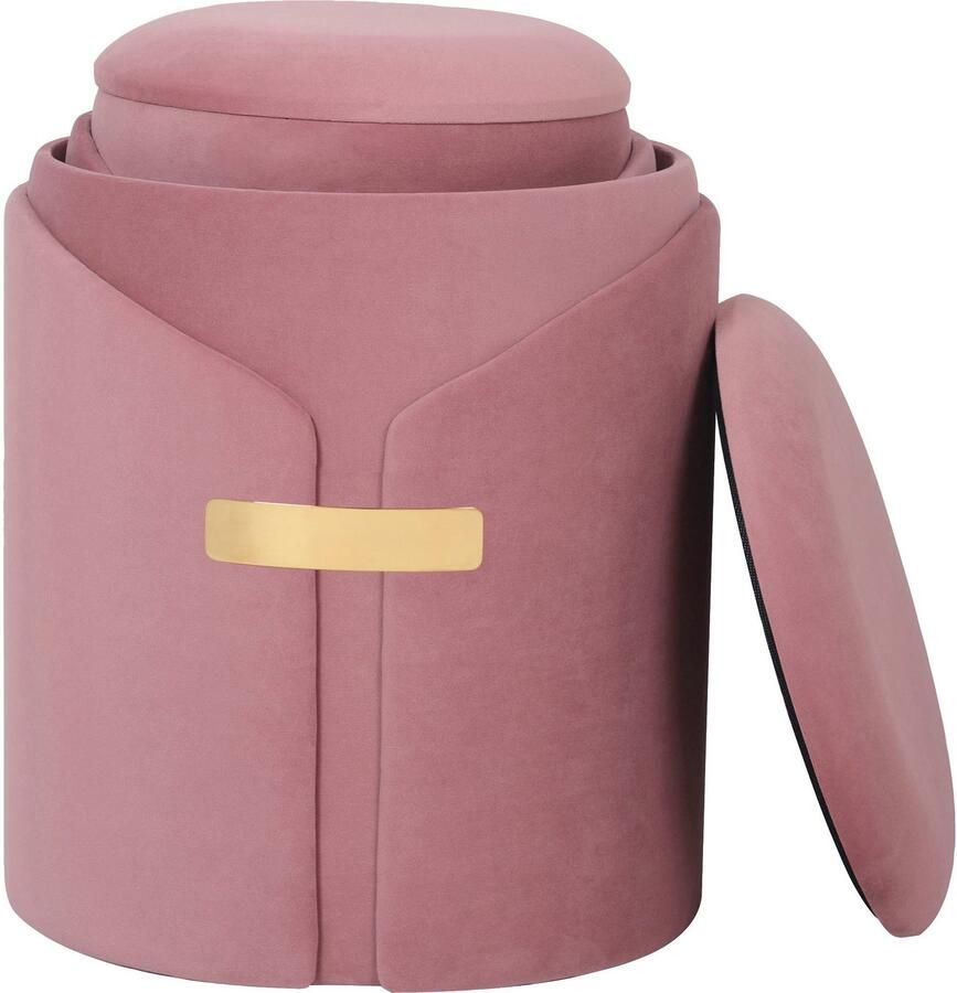 Kayoom Zithoek Kruk Forcet 125 2-delige set elegante kunstfluwelen bekleding modern met opbergruimte decoratief veel decoratieve kleurcombinaties (set 2-delig)