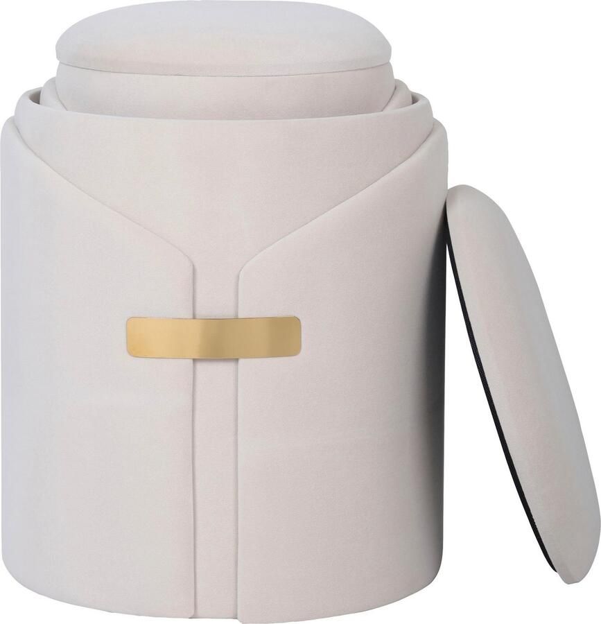 Kayoom Zithoek Kruk Forcet 125 2-delige set elegante kunstfluwelen bekleding modern met opbergruimte decoratief veel decoratieve kleurcombinaties (set 2-delig)