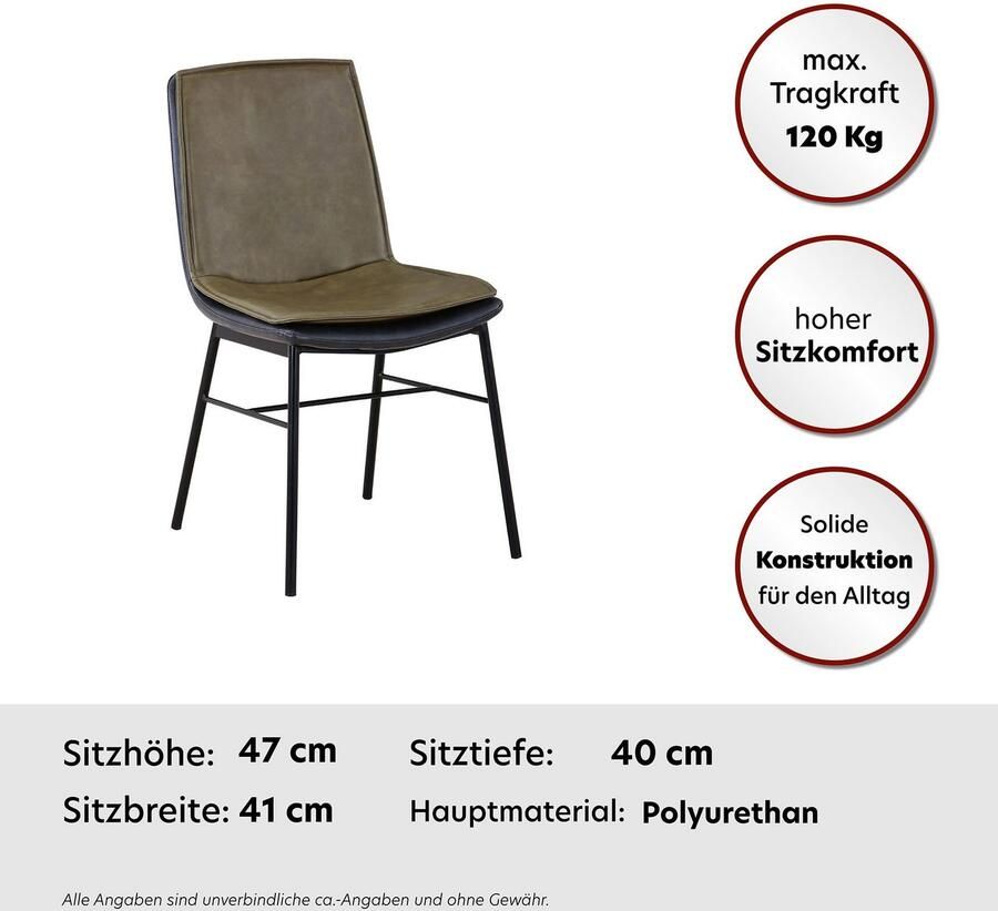 Kayoom Zithoek Stoel Brady 125 2-set en ijzeren voet onderhoudsvriendelijk comfortabel comfortabele zitervaring (set 2-delig)