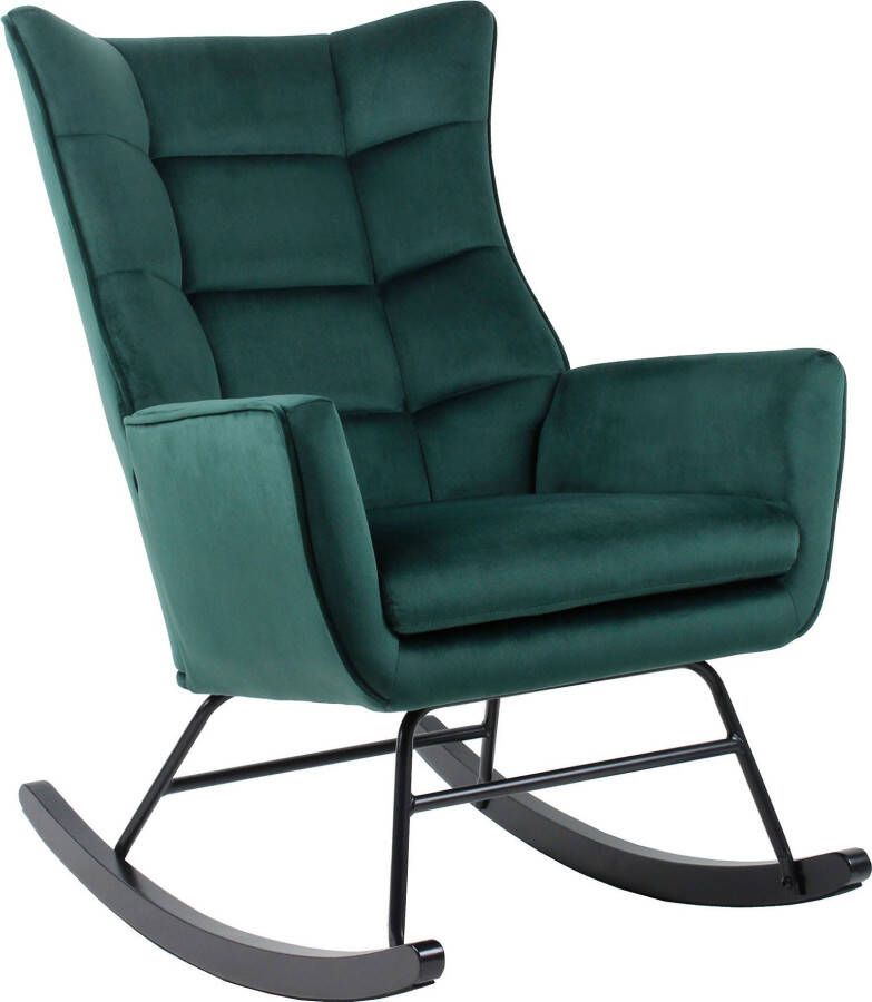 Kayoom Schommelstoel Bryana 125 Relaxstoel om te schommelen metalen frame met houten slede (1 stuk)