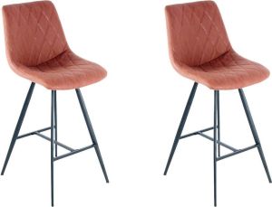 LaleeAvenue Barkruk Frances 425 Set van 2 Donkerbruin Zwart