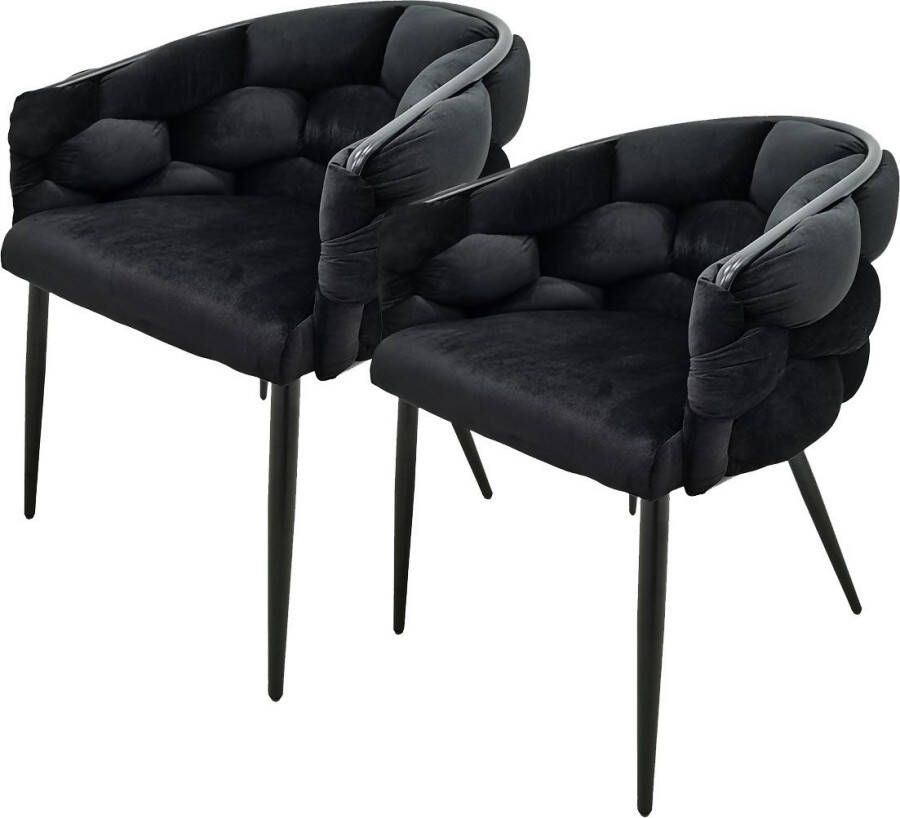 Kayoom Stoel Grace 125 2-delige set frame van ijzer comfortabel gepolsterd (set 2 stuks)