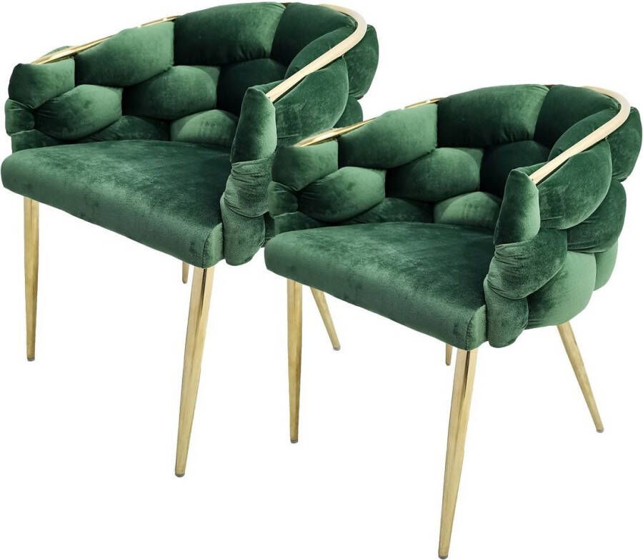 Kayoom Stoel Grace 125 2-delige set frame van ijzer comfortabel gepolsterd (set 2 stuks)