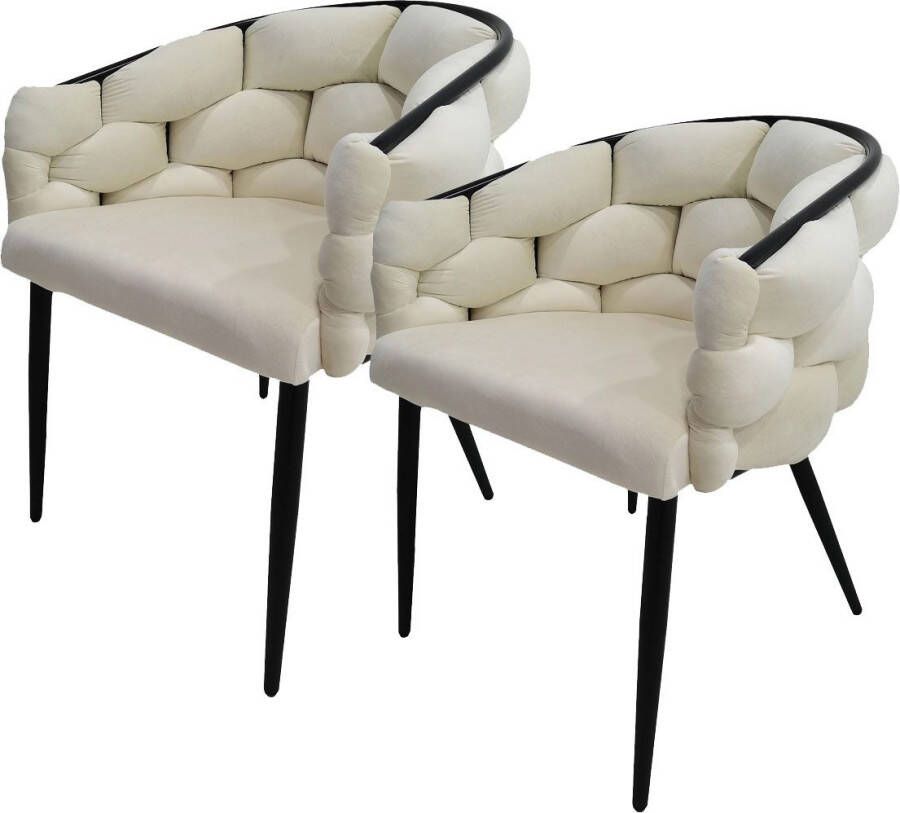 Kayoom Stoel Grace 125 2-delige set frame van ijzer comfortabel gepolsterd (set 2 stuks)