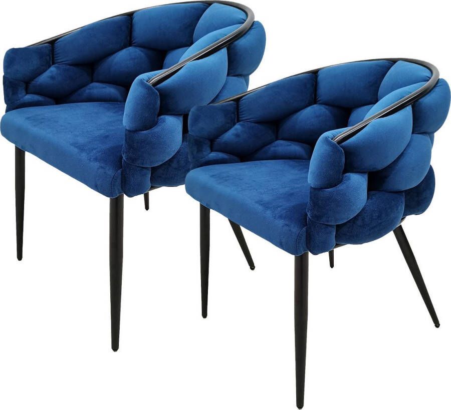 Kayoom Stoel Grace 125 2-delige set frame van ijzer comfortabel gepolsterd (set 2 stuks)