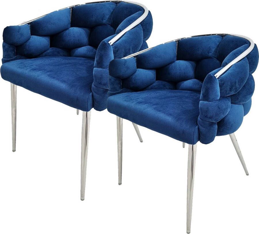 Kayoom Stoel Grace 125 2-delige set frame van ijzer comfortabel gepolsterd (set 2 stuks)