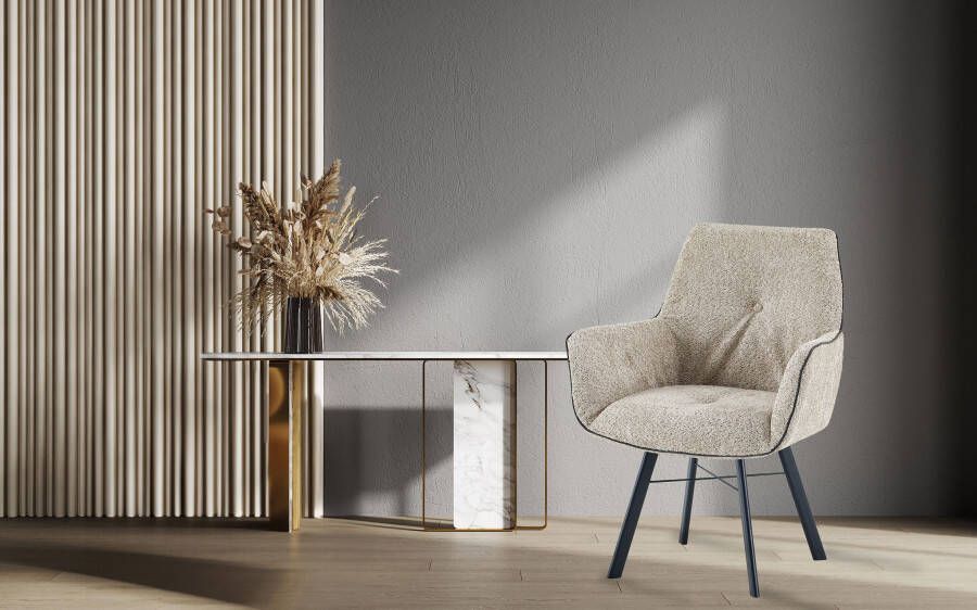 Kayoom Stoel met armleuningen Stoel Allie 125 met armleuning 180° draaibaar met terughaalfunctie 180° draaibaar met automatische terugrolfunctie eenvoudig opstaan met armleuning (1 stuk)