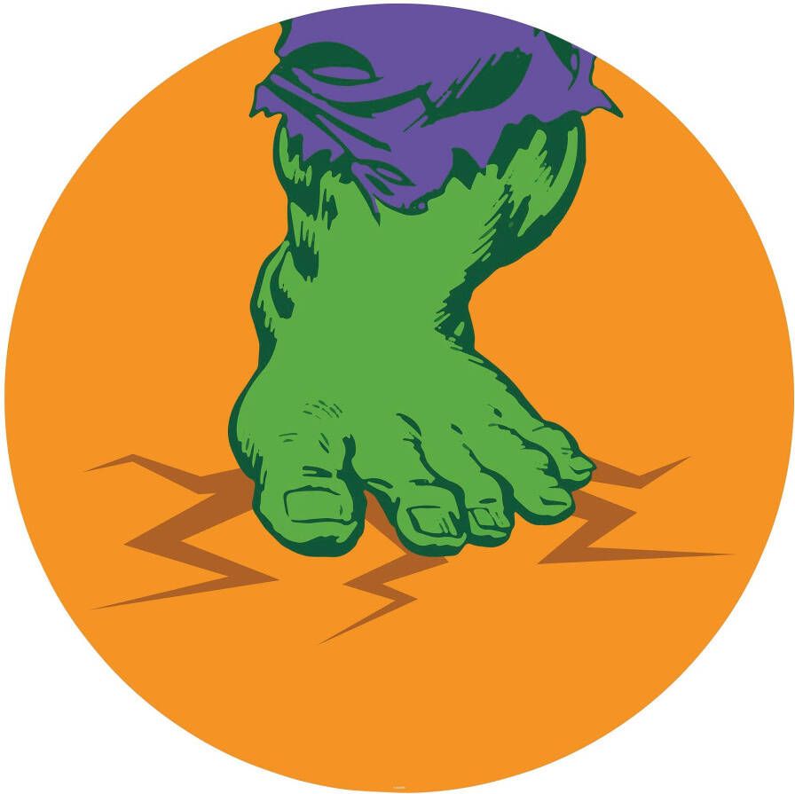 Komar Fotobehang Avengers Hulk's Foot Pop Art 125 x 125 cm (breedte x hoogte) rond en zelfklevend