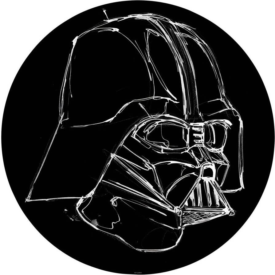 Komar Fotobehang Star Wars Ink Vader 125 x 125 cm (breedte x hoogte) rond en zelfklevend