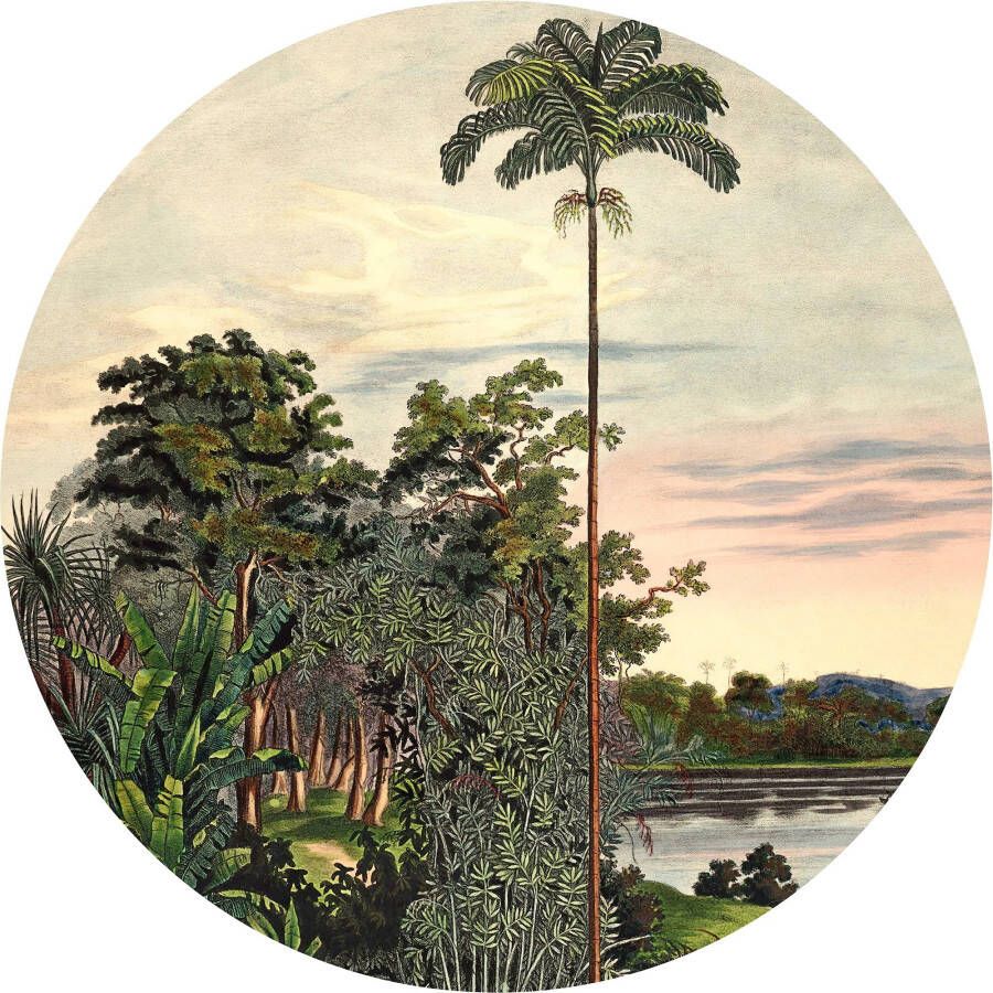 Komar Fotobehang Vintage Landscape 125 x 125 cm (breedte x hoogte) rond en zelfklevend (1 stuk)