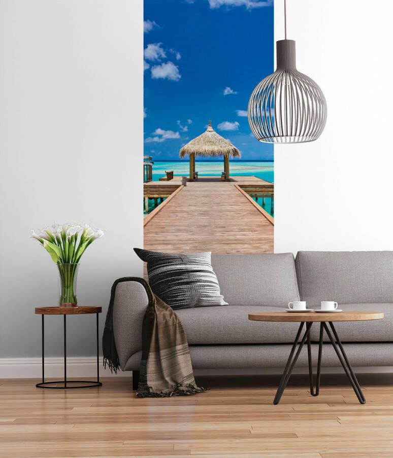 Komar Fotobehang Vlies fotobehang Beach Resort grootte 100 x 280 cm (1 stuk)