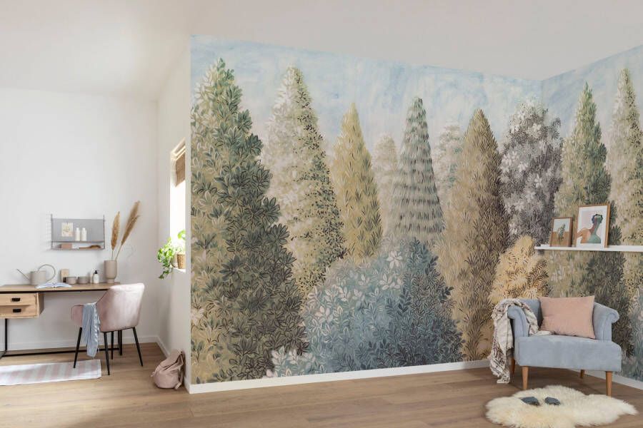 Komar Fotobehang Vlies fotobehang Painted Woods grootte 400 x 250 cm (1 stuk)