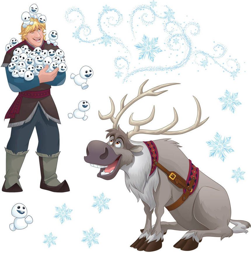 Komar Raamdecoratie Disney raamsticker Frozen Snowflake grootte 31 x 31 cm 2 vellen (set 26 stuks)