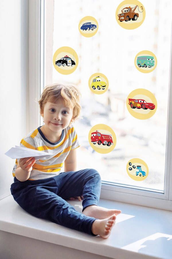 Komar Raamsticker Cars Ka-Chow Bubbles grootte 30 x 30 cm 2 vellen (1 stuk)